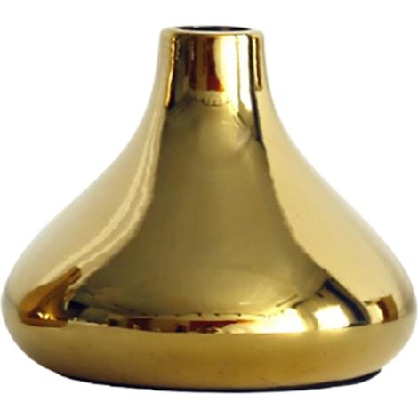 Vase en Céramique Dorée pour Fleurs Séchées et Petites Succulentes, Ornement de Table Multifonctionnel, Décoration Intérieure et Bureau Moderne (1/5)