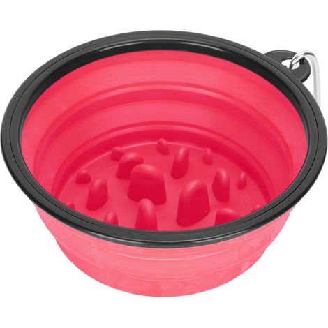 Gamelle portable pour chien, mangeoire anti-glouton, gamelle de voyage pour chiens de petite et grande taille, rose (1/5)