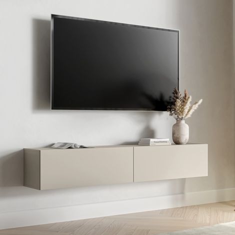 Soporte TV Mocogno, un Estante, 2 Puertas, un Espacio, 180x32x32h cm Beige (1/4)