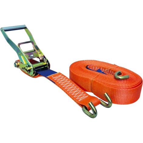 Sangle d'Arrimage 5T - 10M avec Cliquet et Crochets de Bord de Rive
