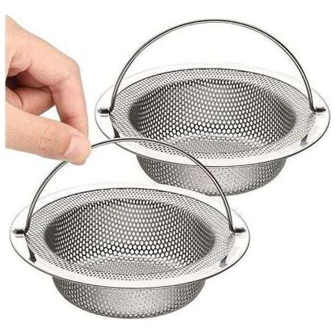 Filtre À Évier - Crépine De Vidange En Acier Inoxydable 304 - Diamètre Extérieur 11 Cm Hauteur 2 Cm - Pour Évier Standard 110 Mm - Lot De 2 (1/4)