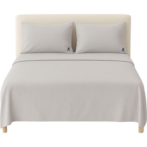 Set sábanas encimera Gris 240x280cm y fundas de almohada 50x85cm algodón