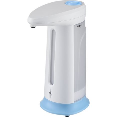 BEBUSINGOTO Distributeur automatique de savon, gel hydroalcoolique 360 ml gris et blanc soap dispenser auto dispenser (1/5)