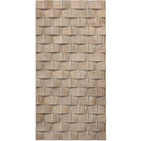 Sculpture murale bois naturel relief effet 3D décoratif - bois naturel clair chaleureux (1/3)