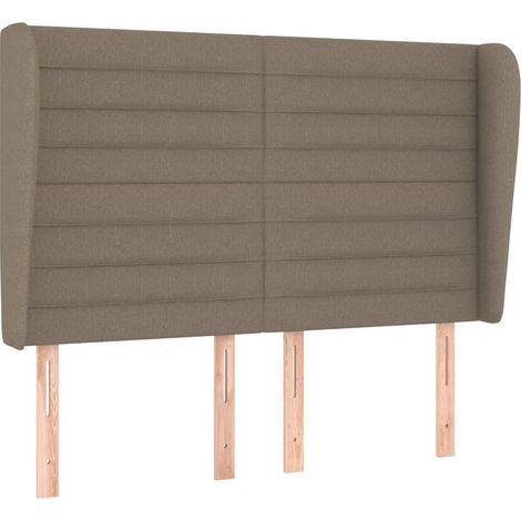 Testiera Testata del letto ad Orecchio Tortora 147 x 23 x 118/128 cm in Tessuto (1/4)