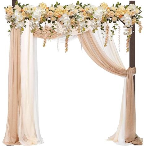 2.28M Wooden Wedding Arch Garden Arch Wedding Arch Tulle Wedding Arch Indoor Garden Lawn Rose Arch Climbing Plant Decoration Frame Background Tulle Chiffon (1/5)