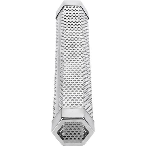 Tube à fumer en acier inoxydable de 30 cm (12 pouces), tube à fumer pour granulés, boîte à fumoir pour barbecue, accessoire pour barbecue au bois fruitier avec crochet pour brosse (1/5)