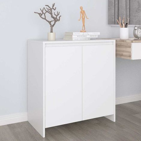 Aparador de madera contrachapada blanco 70x41x75 cm (1/4)