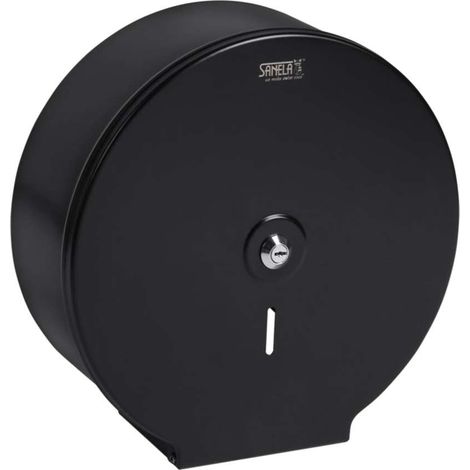 Sanela Accesorios de acero inoxidable - Dispensador de papel higiénico, cromo/negro SLZN 37V