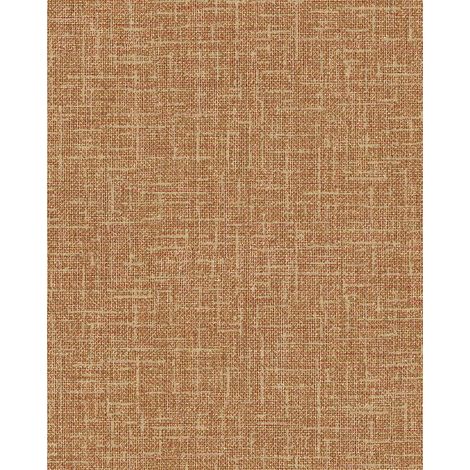 Empapelado aspecto textil Profhome DE120114-DI papel pintado vinílico estampado en caliente tejido non tejido gofrado tono sobre tono mate naranja 5,33 m2 (1/3)