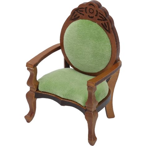 Canapé miniature vintage rétro à l'échelle 1:12 pour maison de poupée, fauteuil simple, mobilier idéal pour la décoration intérieure et la prise de vue. (1/5)