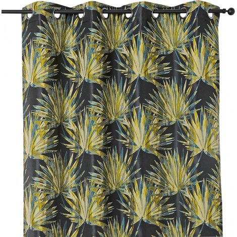 Rideau Bali Motif Feuillage - 135 x 245 cm - Doré (1/3)