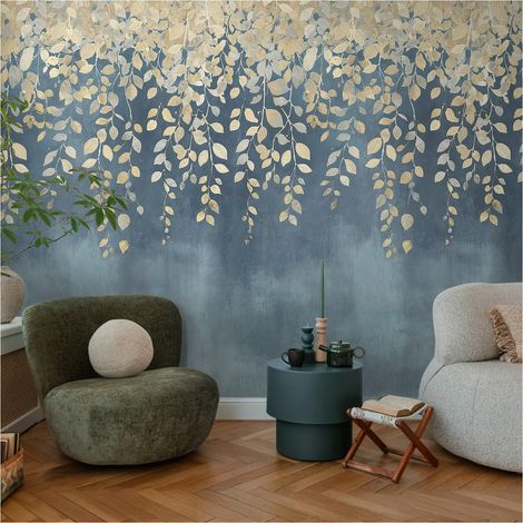 A.S. Creation Fototapete 8.80 x 0.53 m Livingwalls Florale Tapete Blau 791442 Natur CosmoLiving by Cosmopolitan (1/4)