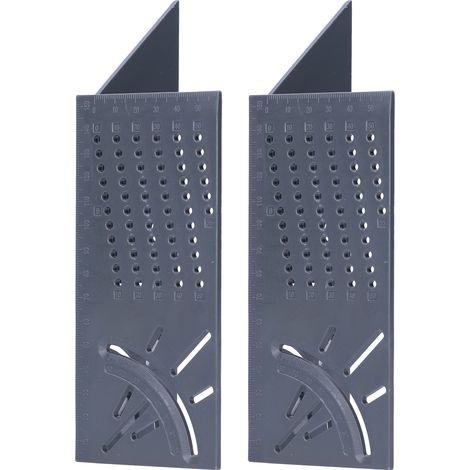 2 Stück 3D-Winkelmesser, grau, multifunktionale Messwerkzeuge für die Holzbearbeitung, 20 x 7 x 6,5 cm (1/5)