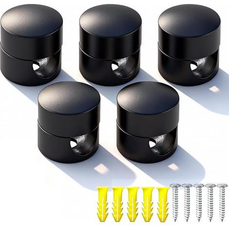 Support de câble de plafond en 5 pièces, réglable, pour suspensions lumineuses et luminaires, noir. (1/5)