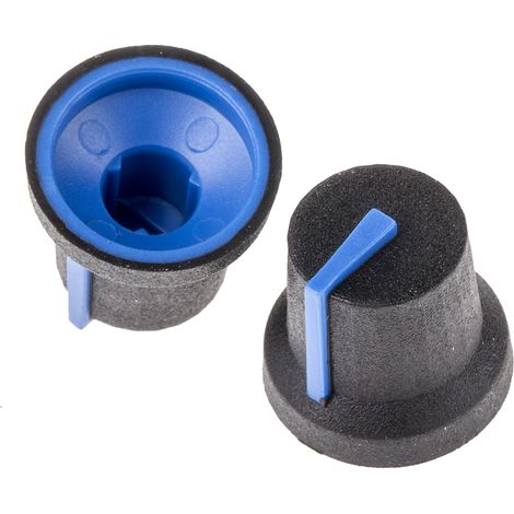 Bouton de potentiomètre RS PRO, Axe de 6mm, Diamètre de 16.8mm, Enfichable