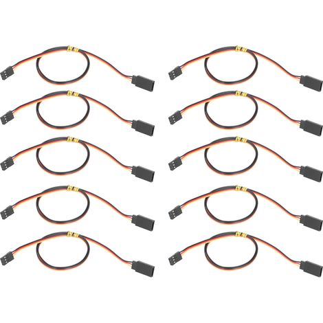 Lot de 10 câbles rallonge servo 458 mm 3 broches en PVC et laiton robustes pour Futaba JR modélisme (1/5)