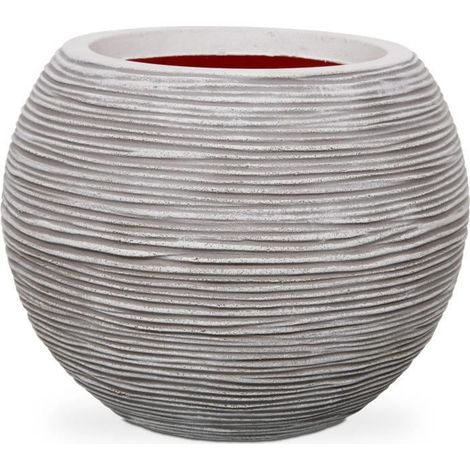 Blumenkübel Nature Rib Kugel 40x32 cm Elfenbein KOFI270 Capi