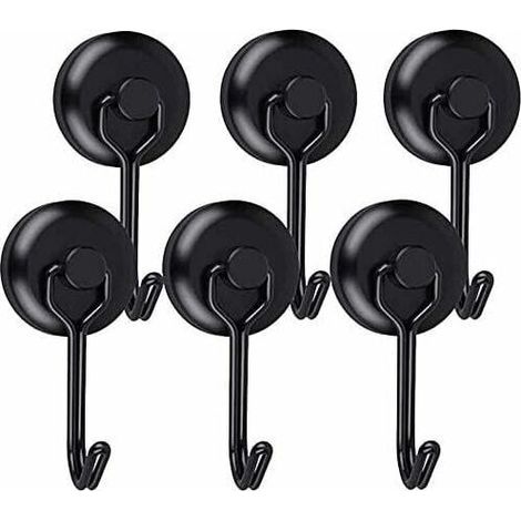 Crochet Aimanté Puissant Crochet Magnetique Frigo Noir Néodyme Pivotants Aimant Crochet Magnétique Crochets Aimantés Magnétiques pour Cuisine Torchon Tableau 6pc T-Audace (1/4)