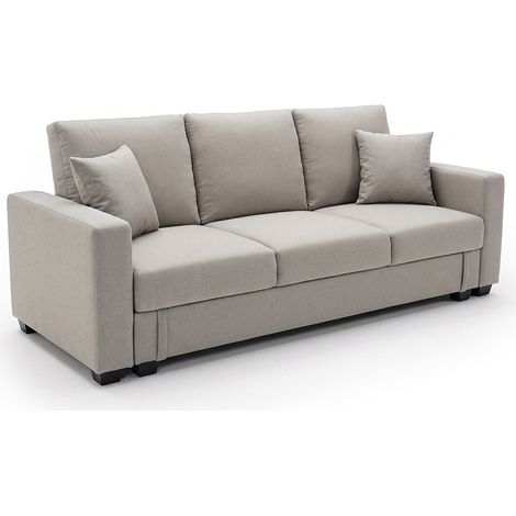 Sofa Cama Keyla con Arcon 210cm, Beige