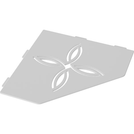 Tablette d'angle murale de douche en inox  Floral L.195mm - Blanc mat (1/3)