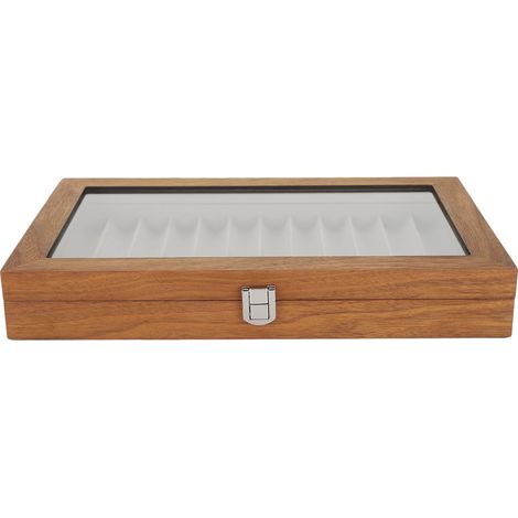 Présentoir de stylos à plume en bois, organisateur, boîte-cadeau de rangement en bois de noyer pour 12 stylos (1/5)