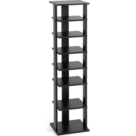 Scarpiera legno salvaspazio 7 livelli ingresso camera da letto scaffale per scarpe casa dispositivo antiribaltamento Nero (1/3)
