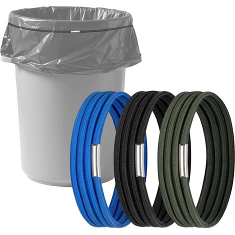 Set mit 3 robusten Gummibändern zur Mülltonnenbefestigung – Extra breite, dehnbare Gummibänder von 140 cm bis 280 cm – Stabile Mülltonnenhalter für Zuhause und Büro (1/4)