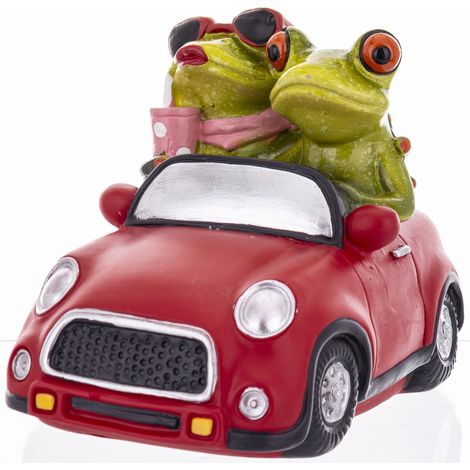 Lustige Froschfigur im Auto – ein Pärchen auf Reisen (1/5)