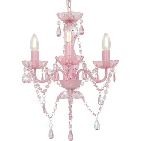 Lustre design extravagant 36 x 42 cm ambiance cosy éclairage artistique en métal rose (1/5)