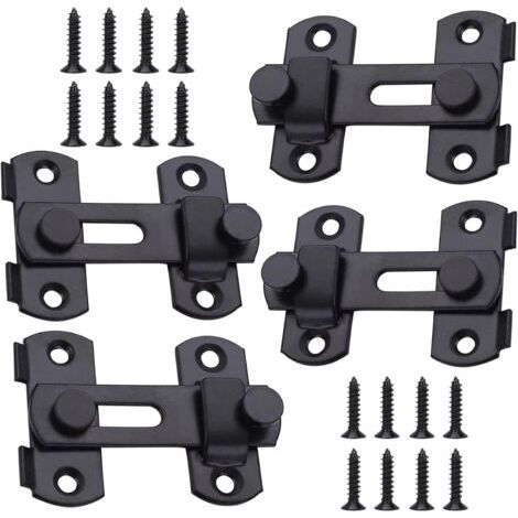 4 Pièces Verrou de Porte Coulissante Interieure, Petite Serrure de Porte Sécurité, Loquet de Porte en Acier Inoxydable, Serrure Porte en Acier Inoxydable Loquet, pour Fenêtre, Jardin et Porte (1/5)