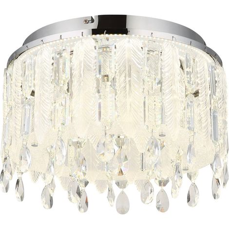 Globo - plafoniera - KLUNKA - cromo - vetro - Ø 38cm - LED - (1/5)