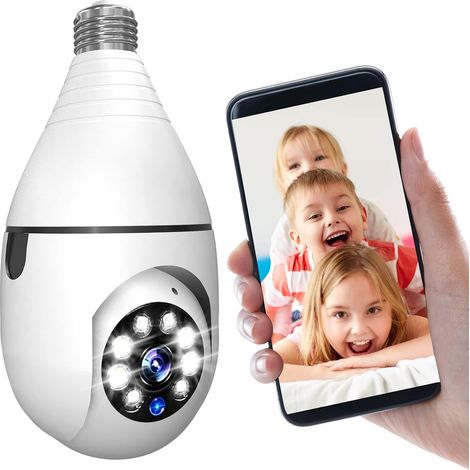 EASYCOMFORT Caméra de Surveillance WiFi Extérieure Intérieure 1080P Caméra de sécurité, Caméra Ampoule E27 IP sans Fil, Détection (1/5)