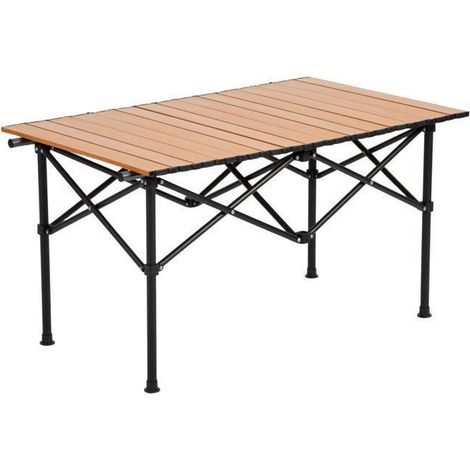 Tavolo da campeggio - K IKIDO - Pieghevole - Acciaio al carbonio - 90x50x54cm - Accessori forniti con il carrello da giardino - Capacità 60KG