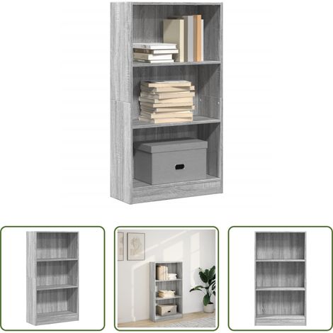 Bücherregal Holz -  Bücherregal Grau Sonoma 60x24x109 cm Holzwerkstoff (1/5)