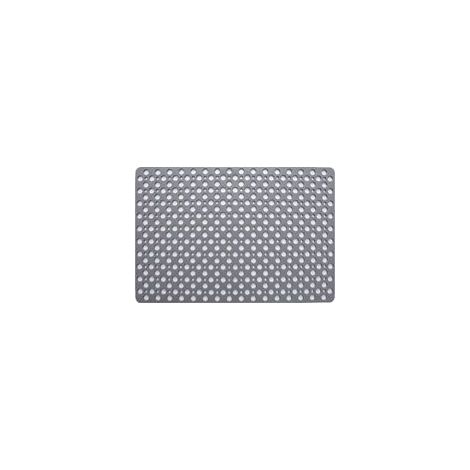 Tapis de douche antidérapant antibactérien 43 x 75 cm, anti-moisissure, lavable, trou rond gris – (1/4)
