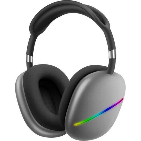 Trade Shop - Cuffie Q-max10 Stereo Wireless Ricaricabili Usb Bluetooth Con 7 Luci Led Colorate - (1/5)