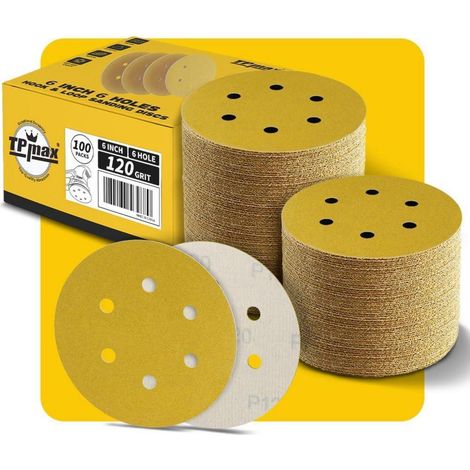 Schleifscheiben 150mm 6 Loch 120 Körnung Klett 100 P 120 - 100 Pack (1/5)
