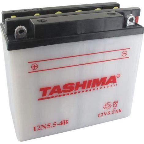 Batterie Moto - 12 V - 5.5 Ah - CCA 44 A - Polarité Négative À Droite - Pour Motos Yamaha 125 - 1 Pièce (1/4)