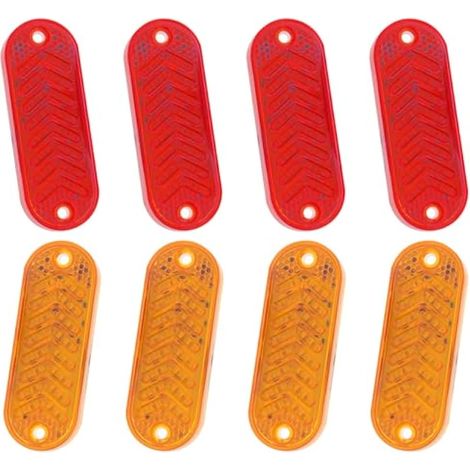 8PCS Feux de Gabarit Latéraux LED Rouge+Jaune,Flèche de Flux Séquentiel 24V Feux de Gabarit LED Arrière Indicateur pour Remorque Camion Caravane (1/5)