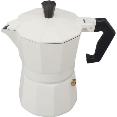 Italienische Moka-Kaffeekanne für den Herd, manuelle Kaffeemaschine, Aluminiumlegierung, DIY-Küchenzubehör, weiß, 300 ml (1/5)