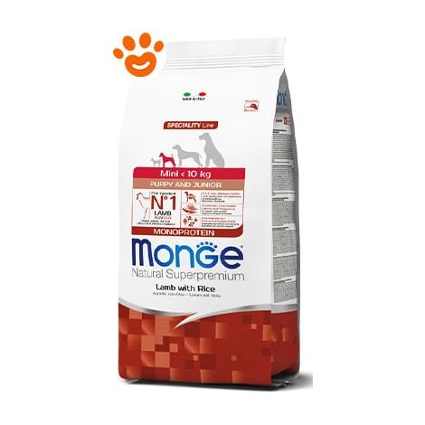 Monge Dog Natural Superpremium Puppy e Junior Mini Agnello - Monge Dog Natural Superpremium Puppy e Junior Mini Agnello - Sacco Da 7,5 Kg