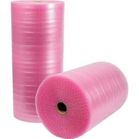Luftpolsterfolie Breite 1000mm Länge 50m 3-lagig rosa antistatisch TRANSPAK