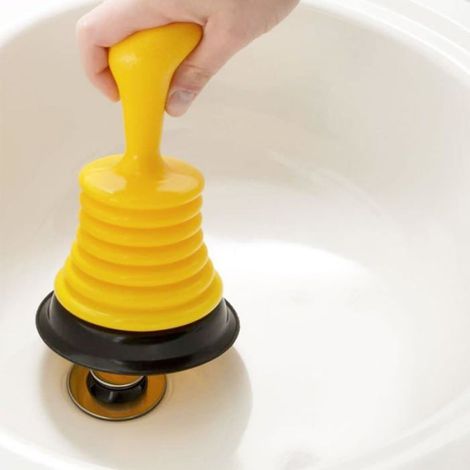 Déboucheur Évier Mini Jaune, Débouchage Canalisation Cuisine Toilette Salle de Bain, Accessoire Entretien Maison Efficace (1/4)
