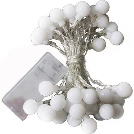 Guirlande Lumineuse En Forme De Boule - 20 Led - 300 Cm - Alimentée Par Piles - Étanche - Pour Décoration Intérieure Et Extérieure - 1 Pièce (1/5)