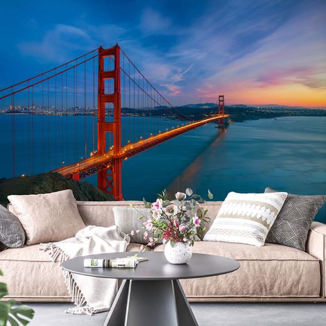 Papier peint panoramique - Pont Golden Gate - 130 cm x 86 cm (1/4)