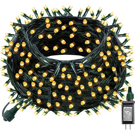 Guirlande lumineuse de Noël à 300 LED, étanche, fil vertDécorations de Noël vintage (blanc chaud) (1/5)