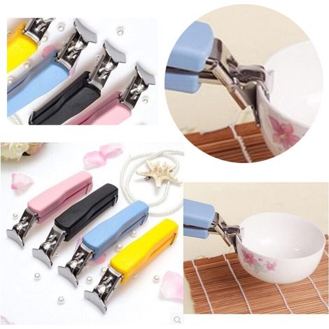 Maniques Anti-brûlure Plats En Acier Inoxydable Silicone Caoutchouc Poignée Pour Bol (1/2)