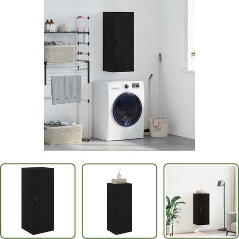 Rangement - Meuble mural Chêne noir 34,5 x 34 x 90 cm Bois d'ingénierie (1/5)