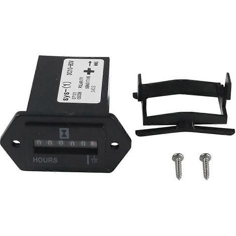 Compteur horaire mécanique 10-80 V - Compteur horaire compatible avec moteur, générateur, bateau, motocross, camion, tracteur (1/5)